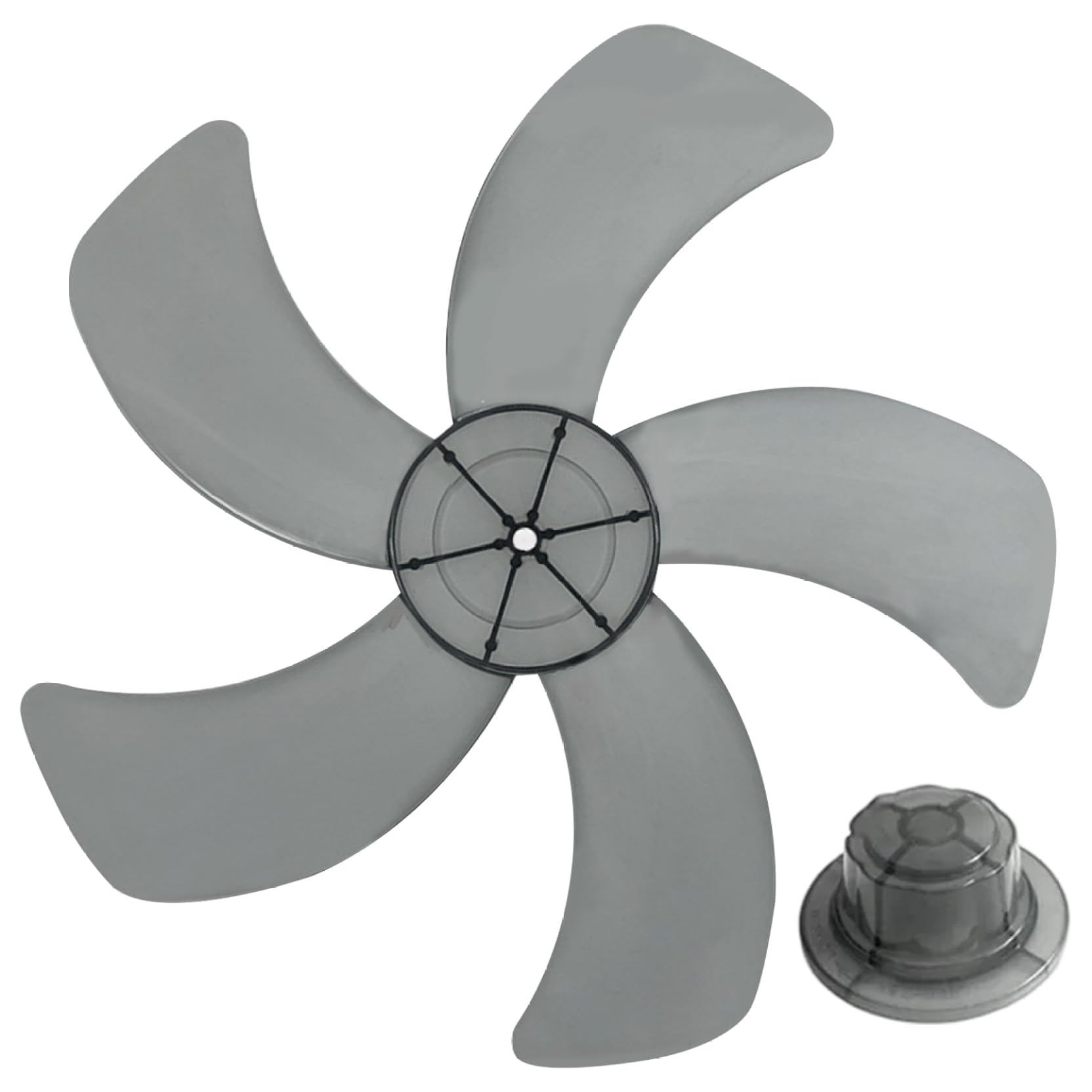 Peosaard Black Fan Blades Replacement 18 Inch Plastic 5 Leaves Fan Blades With Nut Cover Low Noise For Home Office, Replacement
