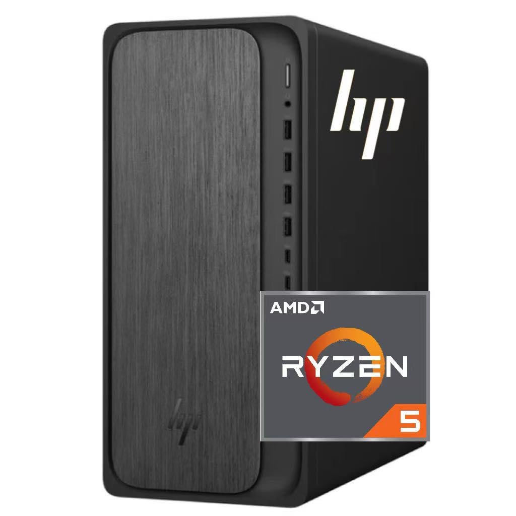 HP Secure & Productive Business Tower Desktop, AMD 6-Core Ryzen 5 (Beat Intel Core i7-1185G7), 32GB DDR5 RAM, 1.5TB Storage(1TB SSD & 500GB HDD), HDMI