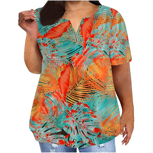 Camisetas de verano para mujer, de manga corta, holgadas, informales, holgadas, con cuello en V, elegantes, cómodas, básicas, para trabajo, salir, ropa de vacaciones, 01 Verde Ejército, M