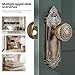 CEYMIO Antique Brass Door Knob Privacy Bedroom Bathroom with Lock, Vintage Interior Door Handle with Plate for Hallway, Closet, Farmhouse Style(1 Pack)