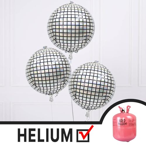 Image of PartyWoo Silver Foil Balloons 20pcs Large Round Giant Jumbo 4D Balloons