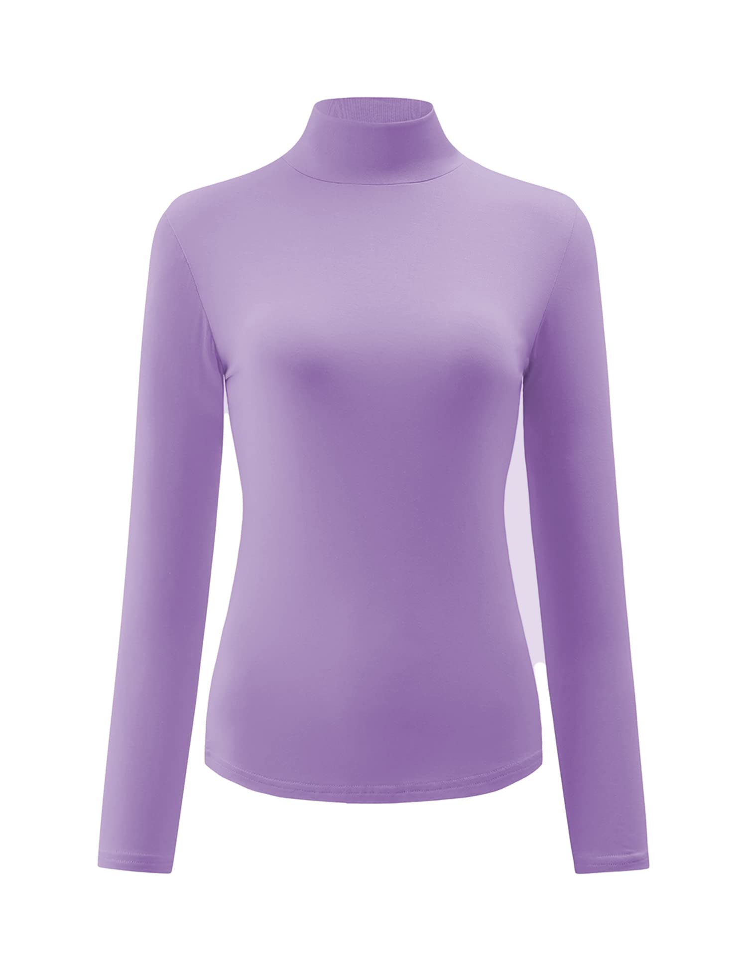 Kindcall Womens Slim Fitted Mock Turtleneck Tops Long Sleeve Lightweight Base Layer Shirts