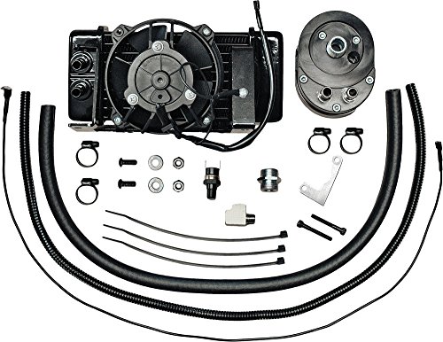Jagg 751-FP2400 Horizontal Low-Mount 10 Row Fan-Assisted Oil Cooler Kit - Black