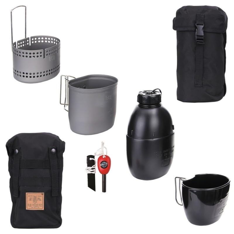 BCB CN014B Crusader Mk II Cooking System 6 Piece Set Black Pouch