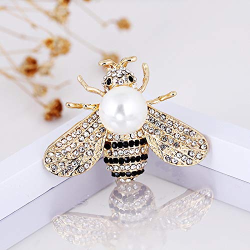 Image of Crystal Bee Pearl Brooches Exquisite Insect Bee Brooches Pins for Women