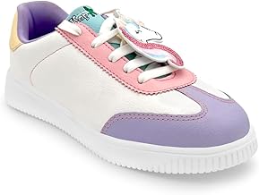 Hopits WonderWalk Kids Boys and Girls Sneakers with Modified Lace-Up & Hook Loop Closure | Faux Leather | Anti-Skid Sole | Cushioned Footbed | Decorative Lace Charms | Casual Sneakers