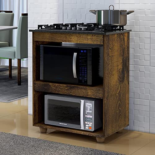 Balcão para Cooktop 4 Bocas 2 Nichos para Forno Turim Kaiki Móveis Ypê