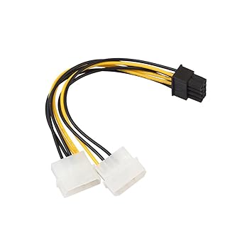 Big Shoppe Store Generic 7-Inch Double 4Pin LP4 to 8 Pin PCI Express Video Card Power Cable Connector Adapter