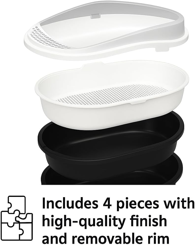 Jumbo Cat Litter Box with Sifting System – Easy Clean 3-Tray Litter Box for Indoor Cats – Extra Large, Durable & No-Mess Sifting Tray – Ideal for Multiple Cats – High Sides for Big Cats