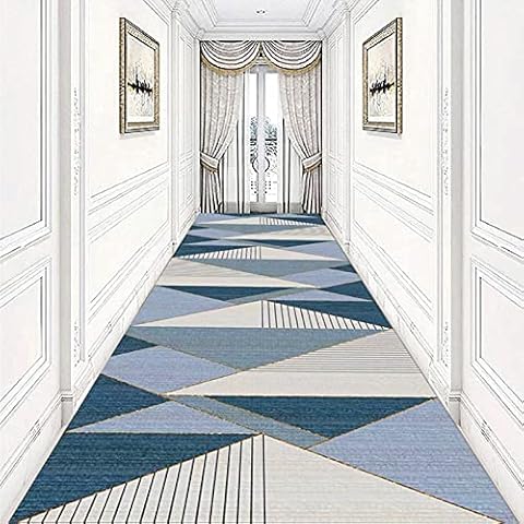HYEYXKK Carpet Runner Rugs Blue Grey Hallway Runner 1m/1.5m/2m/2.5m/3m/3.5m/4m/4.5m/5m/5.5m/6m Area Rugs, Non Slip Washable Carpet Runner (Size : 80x100cm/2.6ftx3.3ft) Cover