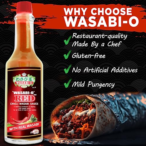 Wasabi-O Combo Set of 2 Wasabi Original Sauce 62g & Wasabi Red Chili Sauce 55g - The Perfect Match, Ideal Not Only For Sushi, Sashimi But For All Seafood, Grilled Meats, and Vegetarian Dishes