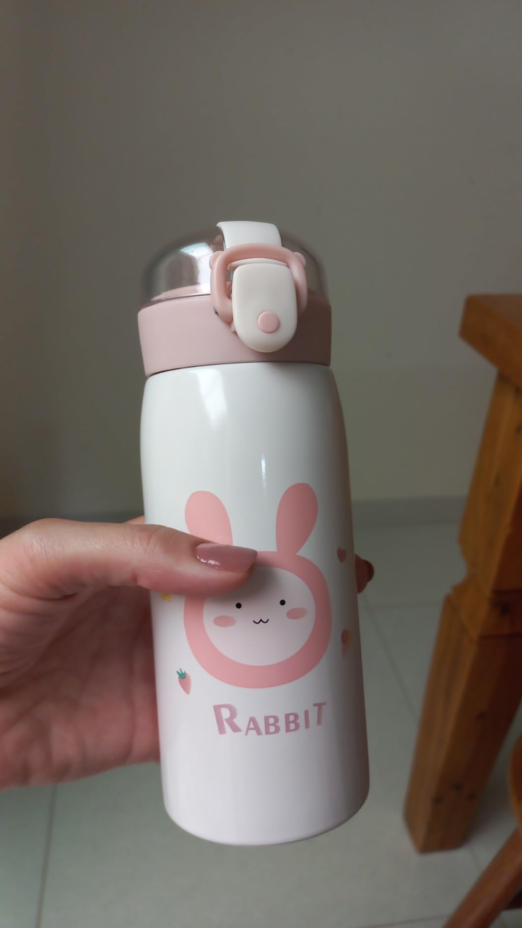 Garrafa Garrafinha Térmica Infantil Inox Canudo Trava (Rabbit) : Amazon ...