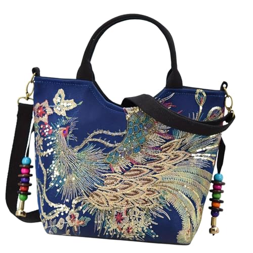 Sac clutch élégant motif chinois en toile brodée pour femme