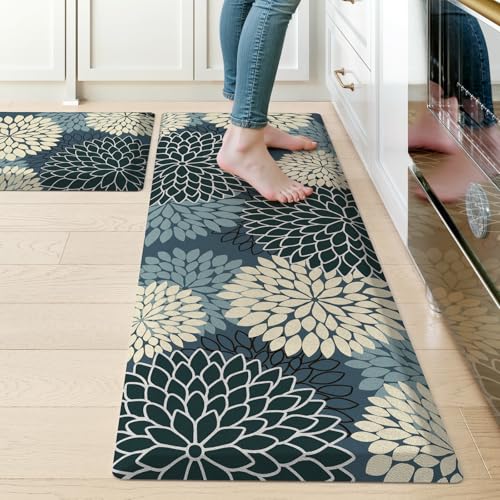KIMODE Kitchen Mats for Floor 2PCS,Cushioned Anti Fatigue Standing Mat