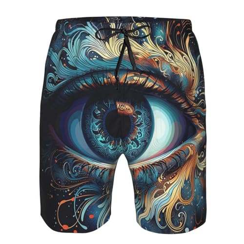 Eye Swirling Abstract Psychedelic Beautiful Men's Quick Dry Swim Trunks Surfing Beach Mesh Board Shorts4
