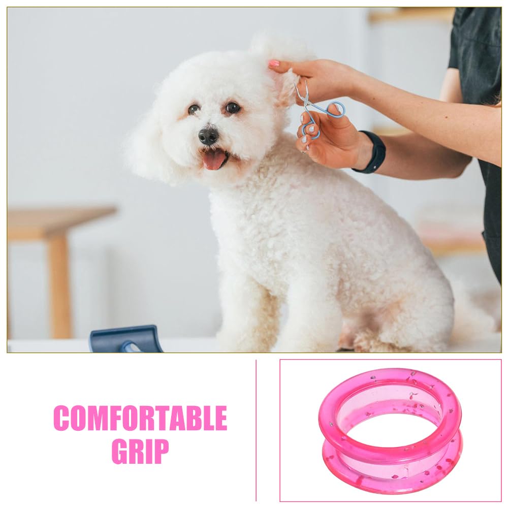 BESPORTBLE 10Pcs Pink Silicone Finger Protector Rings for Pet Grooming Shears Hair Cutting Scissors - Image 4