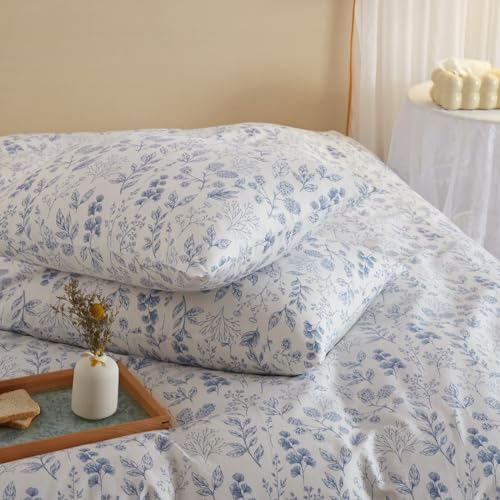 Lifetb Blue Floral Twin Xl Comforter Set Vintage Style White Floral Bedding Comforter Set Chic Garden Flowers Comforter Set Fluffy Soft 3 Pieces Bedding Set Botanical Floral Comforter With 2 Pillowcases thumb #8
