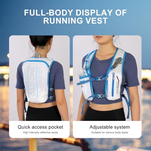 Image of INOXTO Running Hydration Vest Backpack,Lightweight Insulated Pack with 1.5L Water Bladder Bag Daypack for Hiking Trail Running Cycling Race Marathon for Women Men