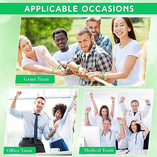 Image of Liliful 100 Pcs Silicone Rubber Wristbands Rubber Wristband Bracelet Bands for Silicone Wristbands for Women Men(Green)
