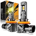 Auxbeam H11 H9 H8 Fog Light, 18000LM 3000K Golden Yellow Super Bright Fog Lights For Off-road Use, Plug and Play