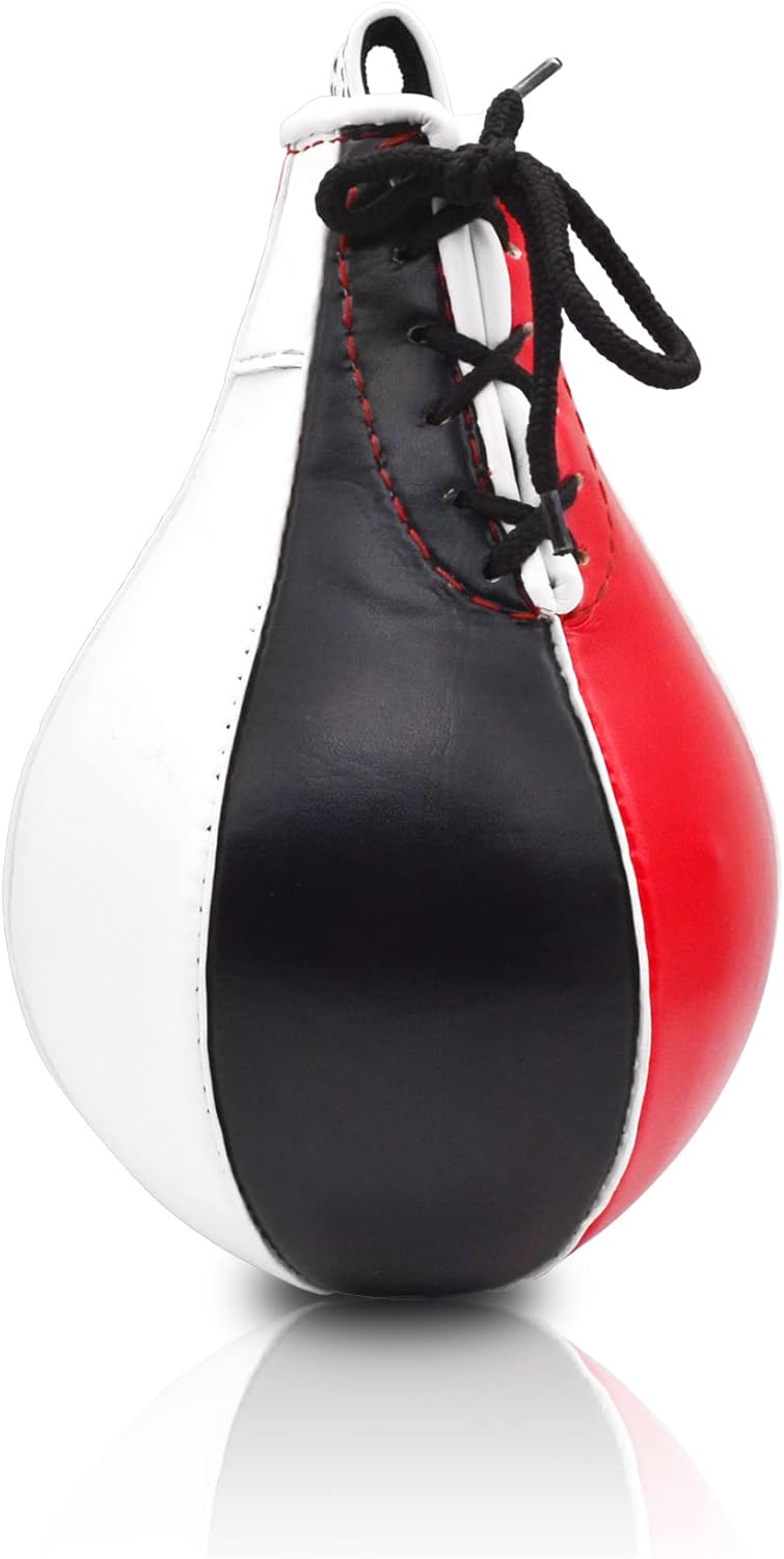 PRIZE FORM Leather Speed Bag for Boxing - Speed Ball Punching Bag for MMA Muy Thai Workout, Boxing Bag for Home Gym, Boxing Training, Stress Relief Exercise Equipment