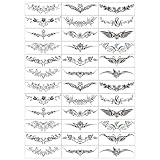 36 Autocollants De Tatouage, Longs Autocollants De Tatouage Noir Totem, Autocollants De Corps De Personnalité Sexy, Adaptés À La Taille, Au Ventre, Au Dos, À La Décoration Des Jambes.