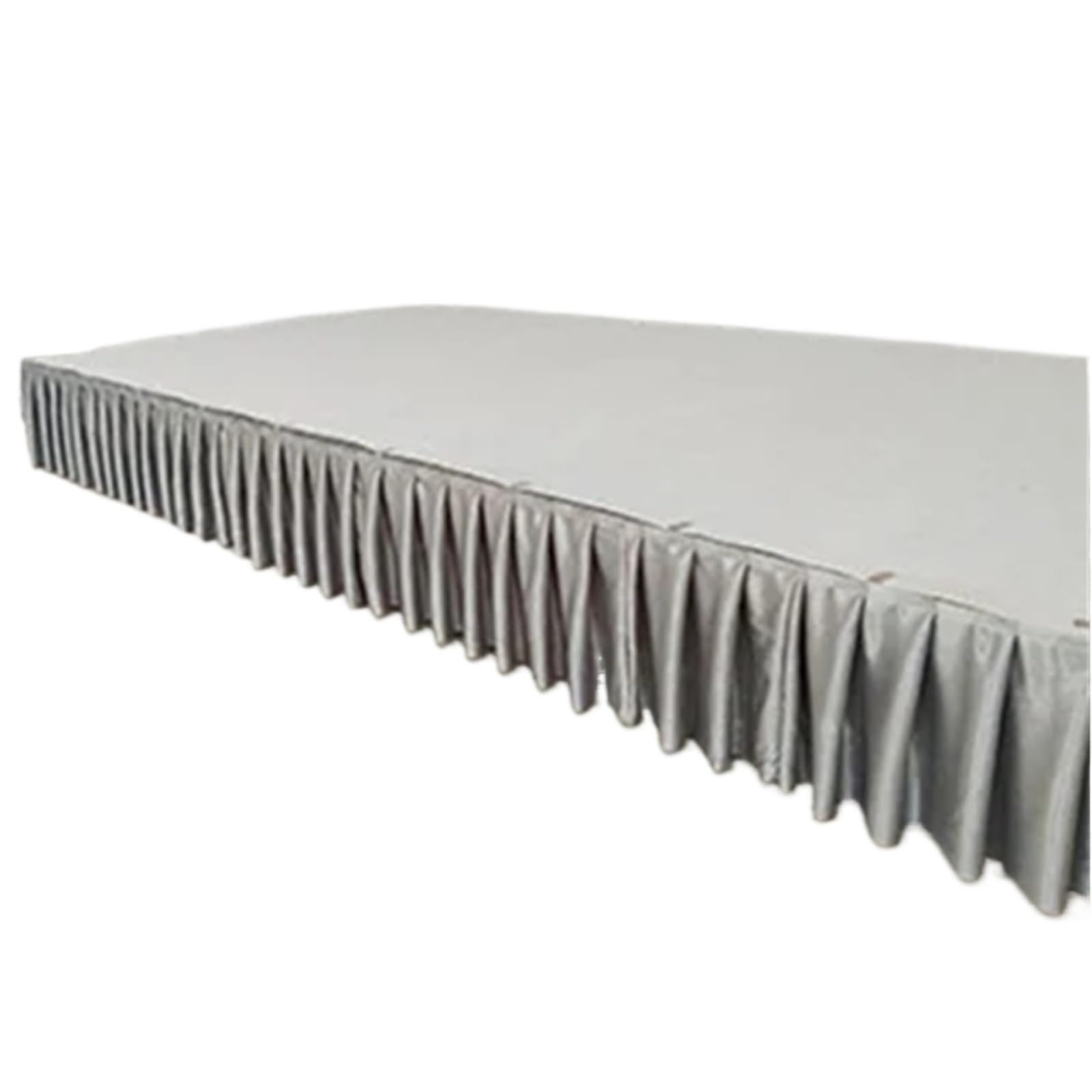 Elegancka biała spódnica na stół weselny z lodowego jedwabiu - 300 cm długości 50 cm wysokości, idealna na obrusy i dekoracje, idealna na przyjęcie weselne i stylizację wydarzeń (szara)
