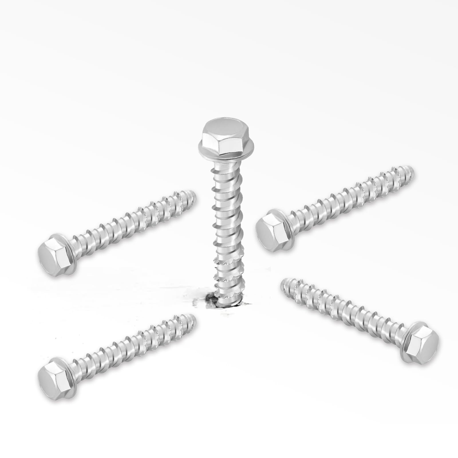Viti per calcestruzzo senza tassello, 10 pezzi, testa esagonale M6 x 75 con disco per muratura, cemento, industria, architettura