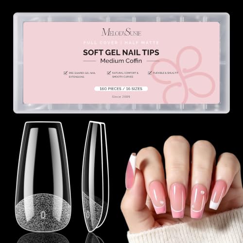Image of MelodySusie Medium Coffin X Nail Tips - 16 Sizes 160 Pcs