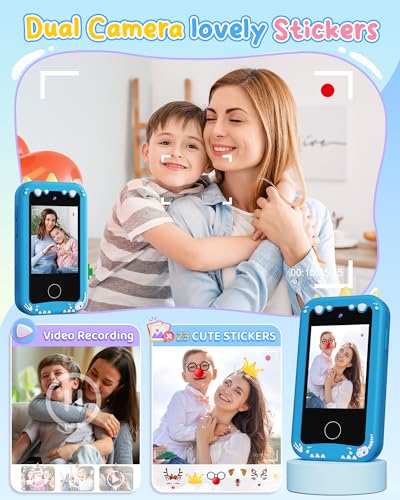 Image of KOKODI Kids Smart Phone, Touchscreen HD Dual Camera Cell Phone for Kids, Christmas Birthday Gifts Dinosaur Child Play Phone for Boys 3-10, Travel Toy Preschool Learning Education Toy
