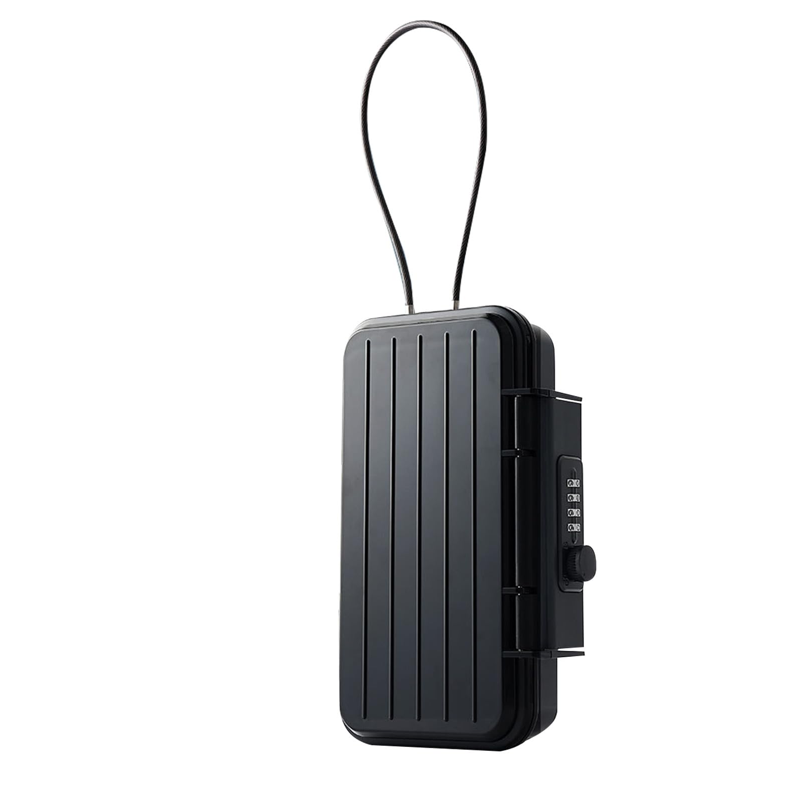 Cabilock Cassetta di Sicurezza Portatile Serratura a Combinazione Piccola Cassaforte Personale Antiurto in ABS Rivestimento in Silicone Cavo in Acciaio Staccabile per Viaggi Palestra