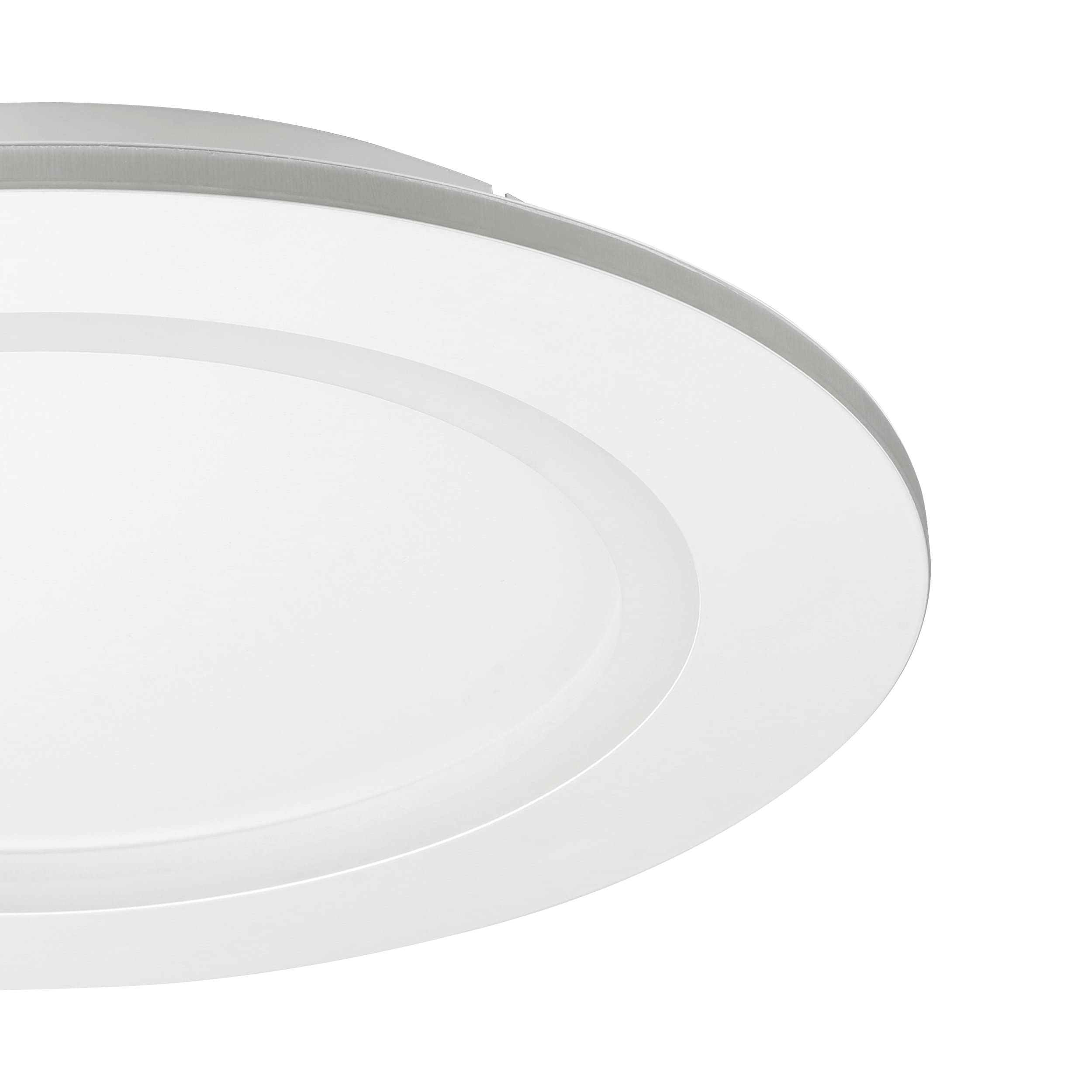 EGLO connect.z Smart Home LED Deckenleuchte Padrogiano-Z, ZigBee | App und Sprachsteuerung Alexa, warmweiß-kaltweiß, RGB Rahmen, dimmbare Metall Deckenlampe in Weiß, Ø 45 cm