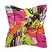 Graffiti Style 100% Silk Bandanas 4 Pcs, Colorful Painting Small Square Scarfs 25
