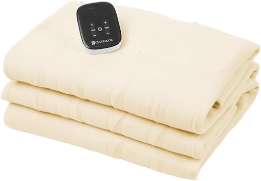 OakRidge Digital Comfort Fleece Heated Twin Blanket - Natural, 100% Polyester, Machine Washable, Oeko-TEX Certified, Perfect for Warm Nights, Controlled Heat Settings