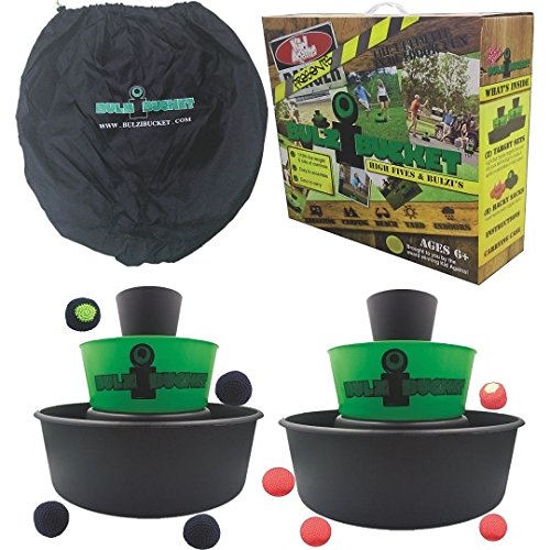 Yardgames BulziBucket - Pool Toys & Games, Beach & Yard Fun, Lightweight Cornhole Alternative, Floats on Water, Perfect for Camping, Tailgate, Family Outdoor Game Night (Green/Black)