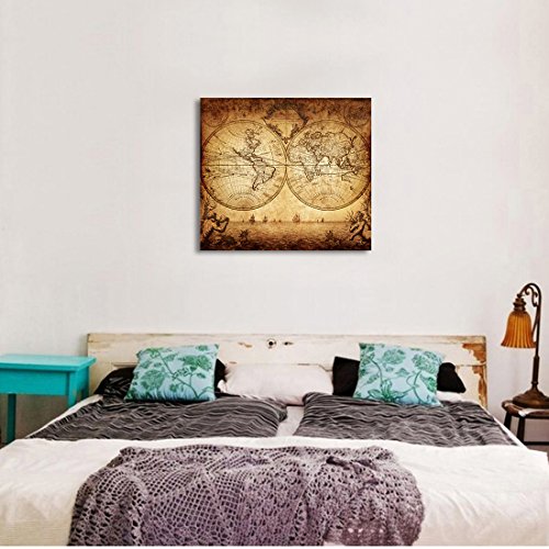 Meishe Art Poster Print World Map Vintage Old Nautical Sailing Ship Map Decorative Educational Home Wall Decor #TOP5