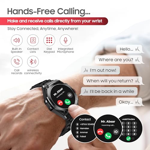 Image of Swiss Military DOM6 Smartwatch 1.43 inch AMOLED, Bluetooth Calling, Multi Language, Health & Sports Tracking, Wireless Charging, 7 Days Battery, IP67, iOS /Android Compatible,Gun Metal Frame & Strap