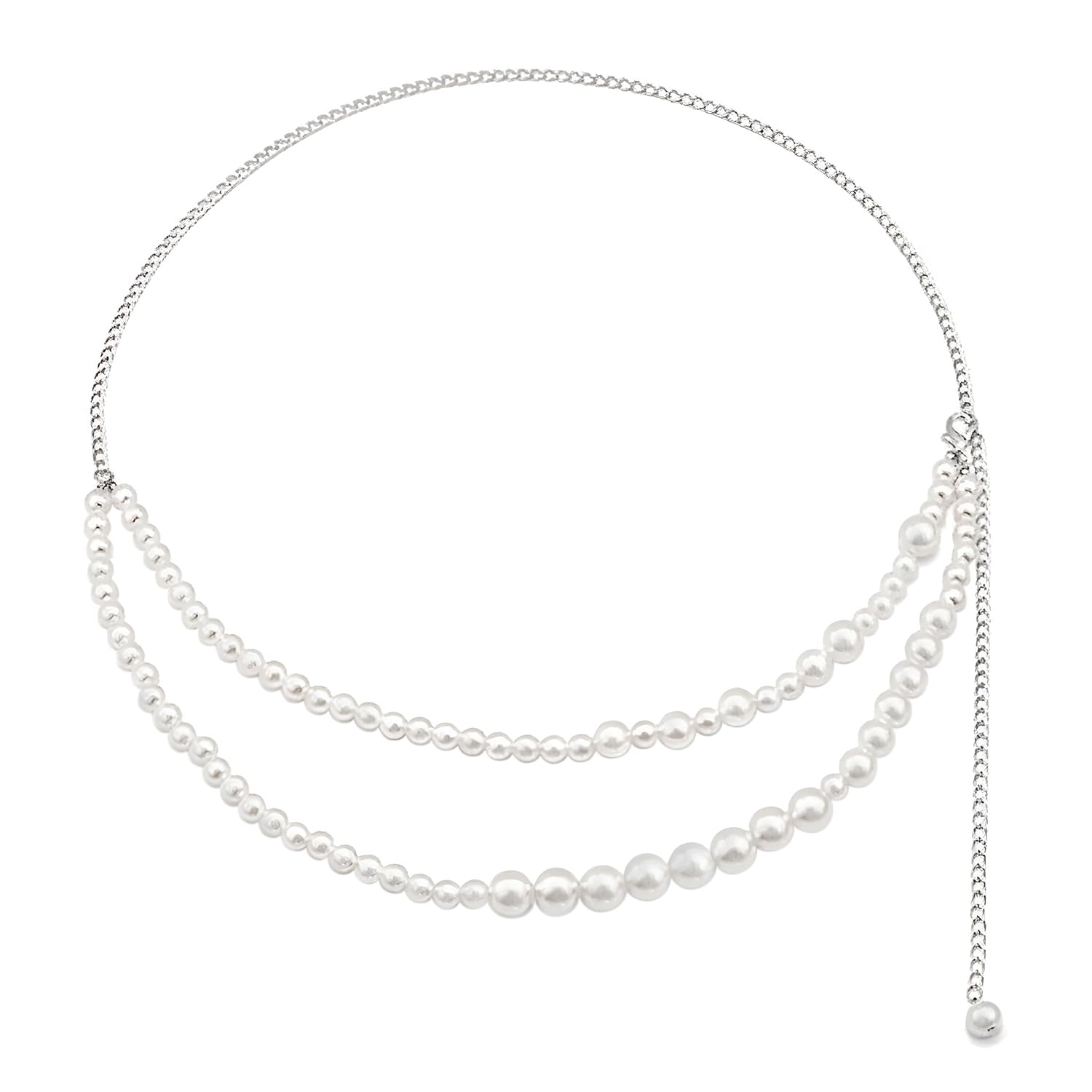 peora Pearl Studded Silver Plated Fancy Kamarbandh Belly Chain Waist Chain Jewellery for Women & Girls-picture-13