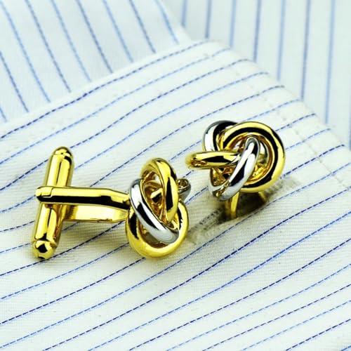 Gemelos dorados para hombre y traje de esmoquin con rosa plateada 2