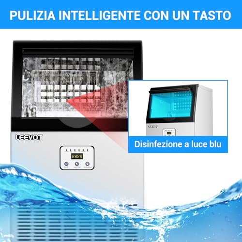 LEEVOT Professionelle Eiswürfelmaschine (27 kg)