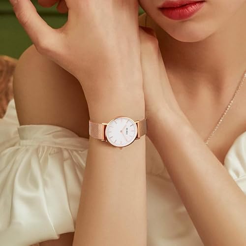 BUREI レディース腕時計 ローズゴールド クォーツ