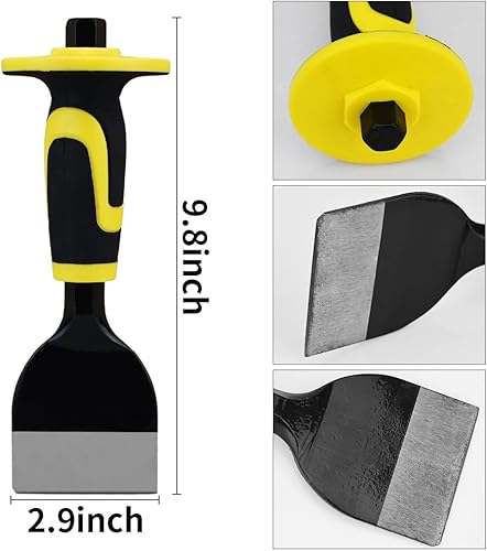 Miniatura 2 de Cincel plano resistente, cabeza plana, con dispositivo de protección de mano, utilizado para demolición, tallado, limpieza, ruptura, caza y