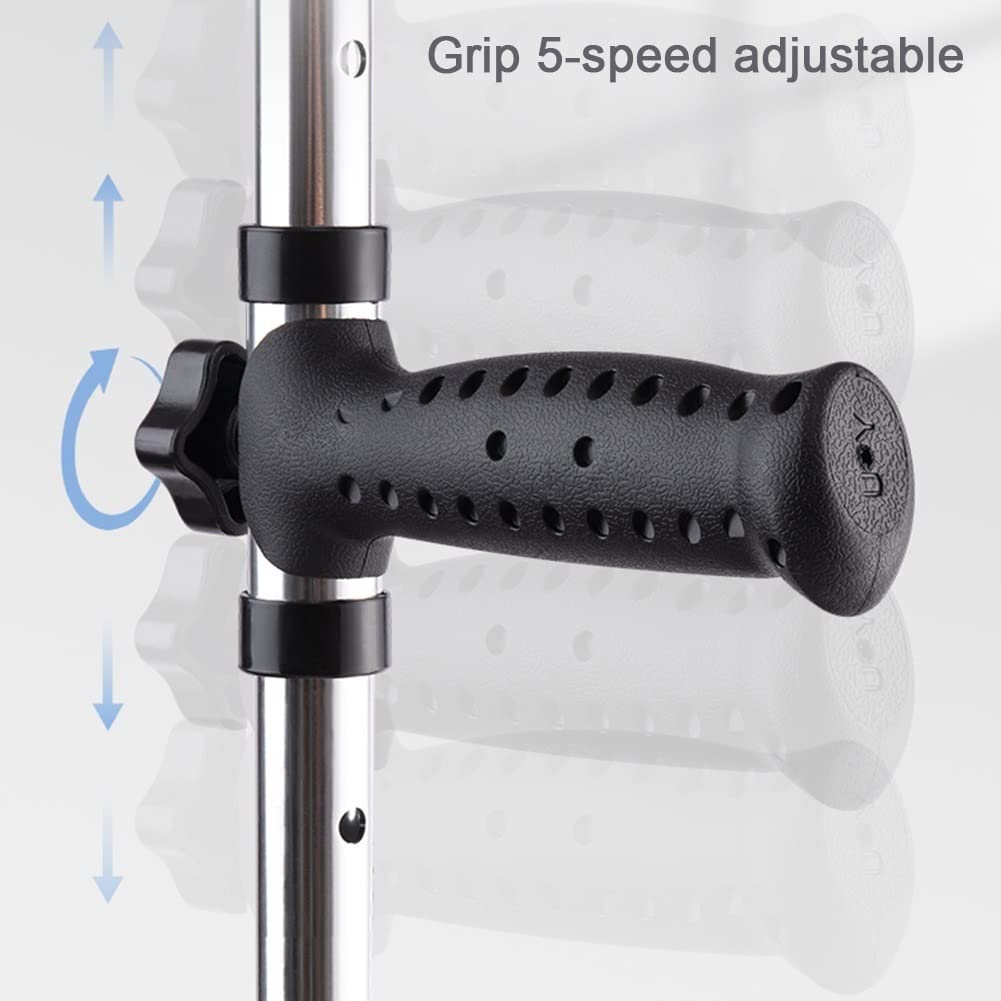 Kule Pod Pachami dla Dorosłych, Lekkie Aluminiowe Kule do Chodzenia, Pomoce do Chodzenia, Ergonomiczny Uchwyt, Dotyczy Starszych, Niepełnosprawnych, 1 Para