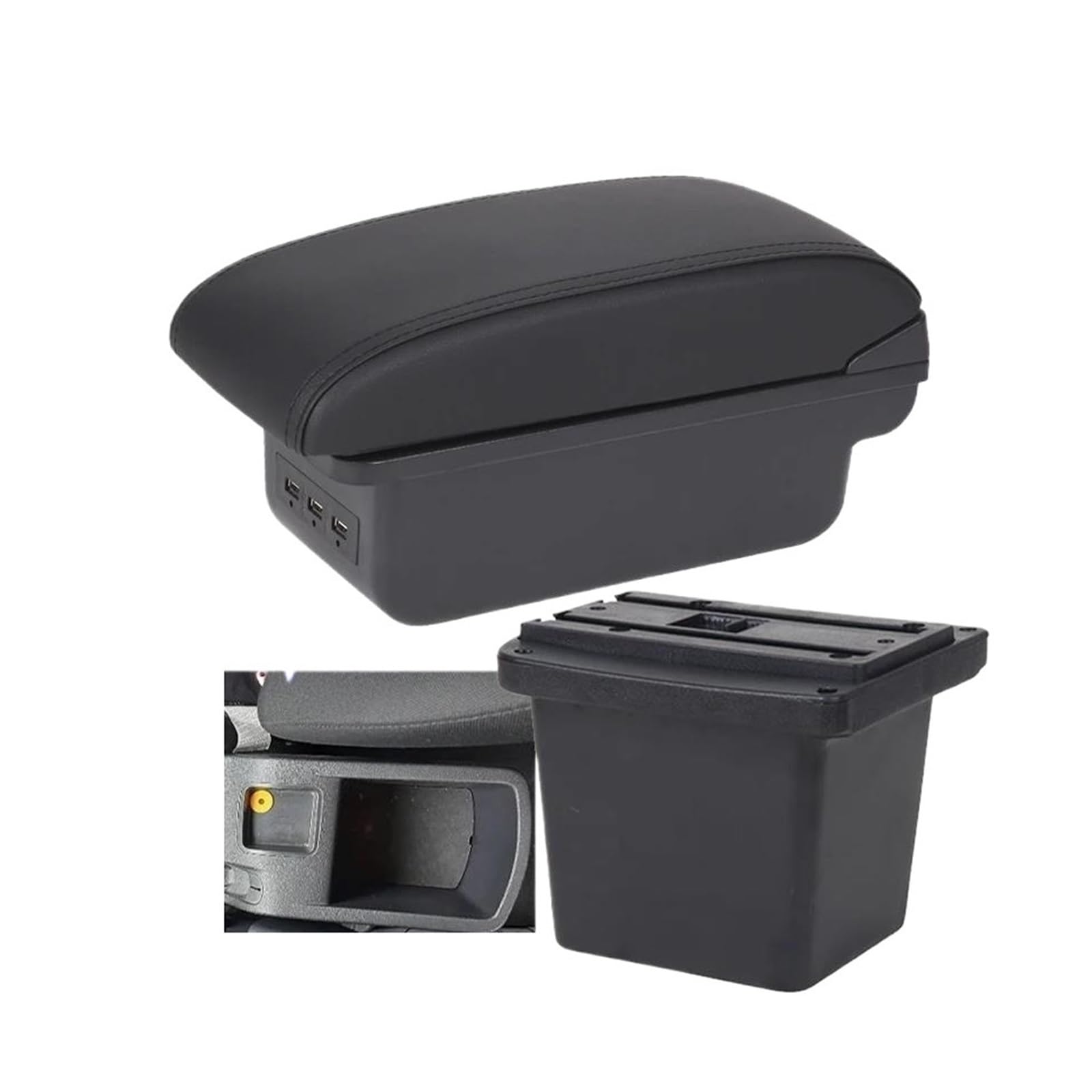 REOKIP For Hyundai For Elantra For Touring I30 FD I30cw 2007-2011 Car Armrest Box Center Storage Box Car Arm Rest Box(B2 black line 3USB)