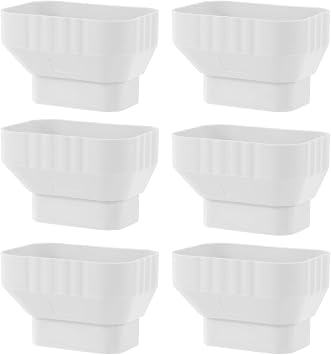3x4 to 2x3 downspout Adapter, Downspout to Downspout Adapter 6 Pack White