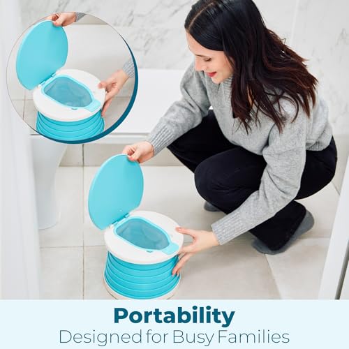 Portable Potty, Travel Potty Training For Car, Collapsible Toddler potty Chair - Blue
