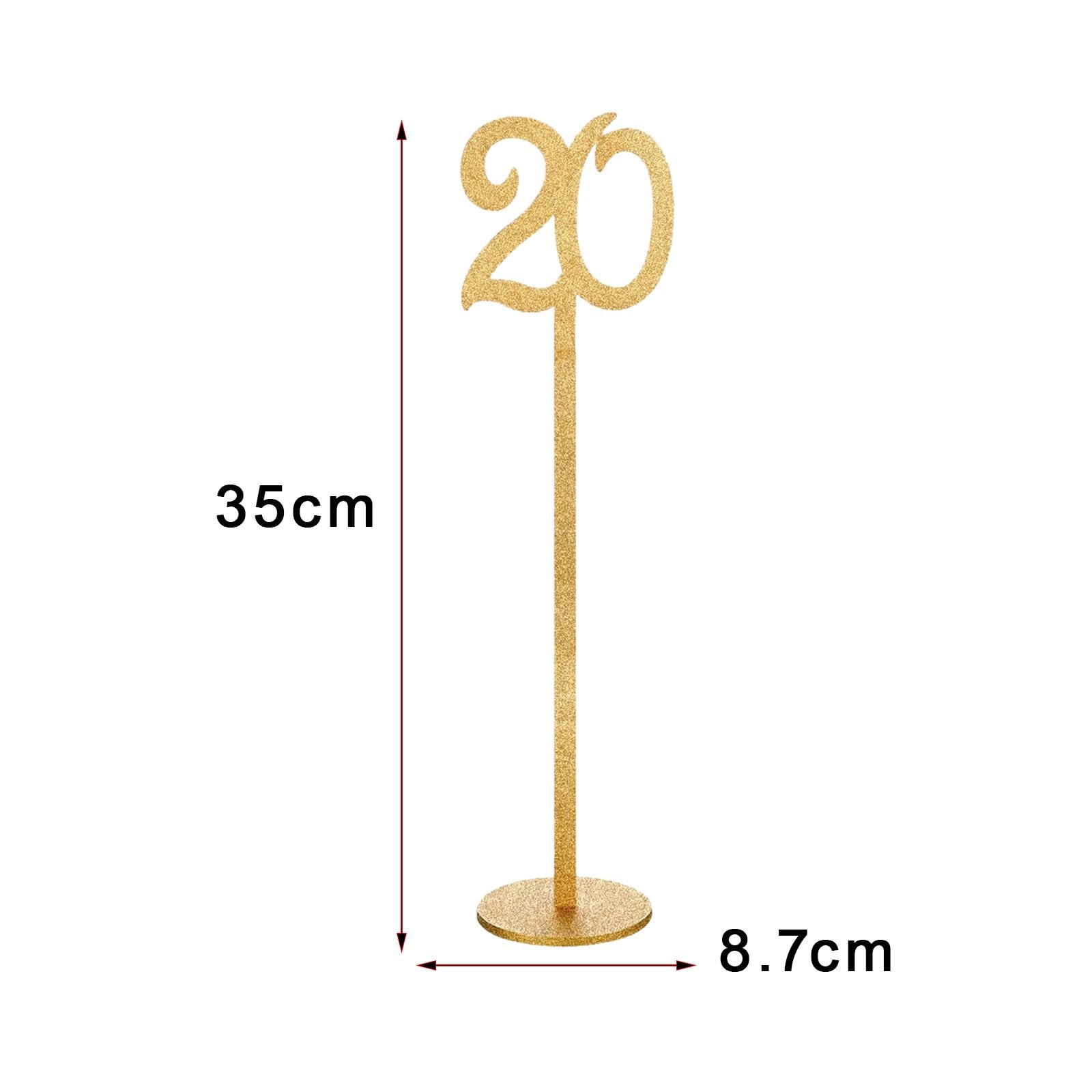 10 Tischkarten Aus Holz mit Sockel, Dekorative Beschilderung, Geeignet für Hochzeiten, Partys Und Jubiläen, 20 Stück golden