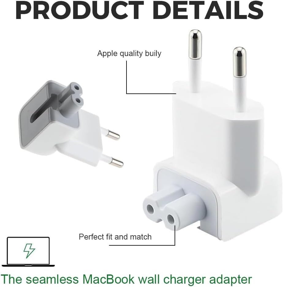 Adaptador Corriente para Fuentes de alimentación Compatible con Aple, Reemplazo para Adaptador de Corriente Compatible con Macbook, iPhone, iPad, Conexión Europea - imagen 5