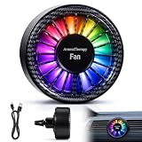Yaskyly Ventilador de Coche con Luces LED Multicolor y 3 Discos de Algodón Perfumados, Camiones