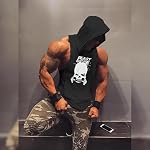 Hommes sans manches Hoodie Y-Back Gym Tank Tops Muscle Workout Chemise Bodybuilding T-shirts sans manches
